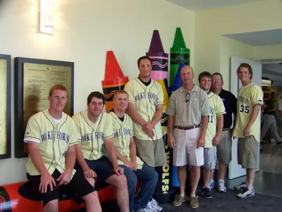 The Deacons visited Wolfson Children's Hospital as part of the ACC's community outreach efforts.