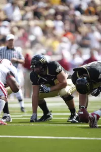 OG Jeff Griffin is one of three Deacon seniors who can tie the school record for career games played on Saturday.