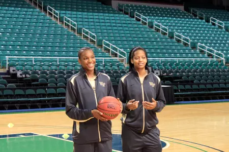 Secily Ray and Brittany Waters at Media Day.