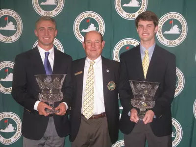 Evan Beck received his Player of the Year award at the VSGA annual meeting on Saturday.