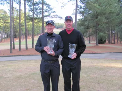 Wake Forest head coach Jerry Haas (left) and Wake Forest alum Tim Straub.