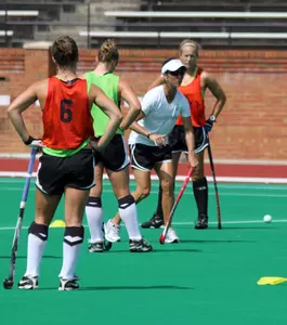 Head coach Jennifer Averill instructs her team during the 2010 preseason