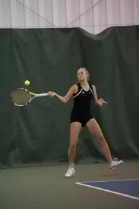 Brigita Bercyte won her first collegiate doubles match 8-0