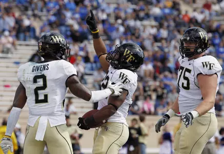 Brandon Pendergrass celebrates his touchdown last week at Duke.