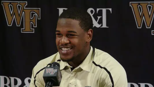 Safety Daniel Mack was one of the Deacons to speak with the media on Tuesday.