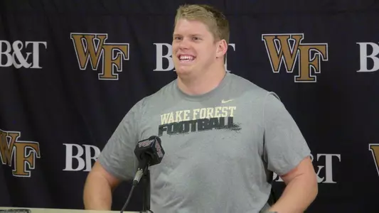 Senior Michael Hoag talked about preparing to play his final game at BB&T Field.