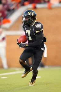 In addition to starting at cornerback, Merrill Noel also returns kicks for the Deacons.