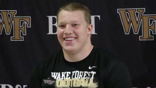 Freshman offensive guard Colin Summers took his turn in front of the media on Tuesday.