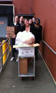 Several members of the volleyball team give back to the community.