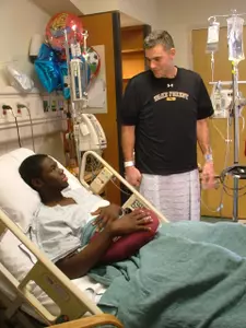 Kevin Jordan and Coach Tom Walter after their surgeries in Atlanta.