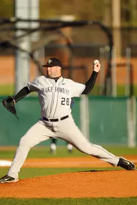 Zach White pitched a career-high 6.0 innings and earned the win at Elon.