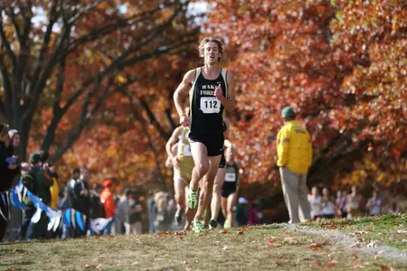 Senior Paul Loeser led the Deacs Friday afternoon with a second place overall finish