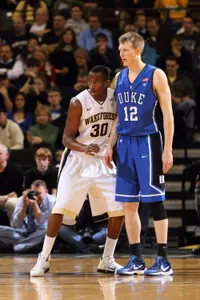 Travis McKie had 12 points and nine rebounds in last year's matchup with Duke.