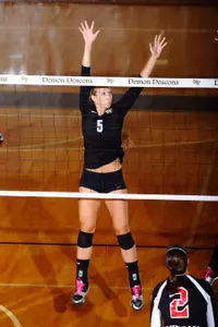 Kristin Grissom registered 17 kills and hit .500 for the match