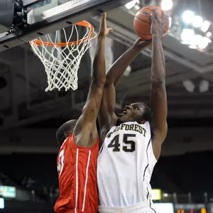 Arnaud William Adala Moto is one of the early leaders in the ACC in blocks and steals.