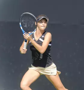 Rebecca Siegler won at No. 3 singles in the Deacons' most recent match