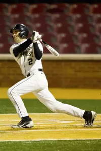 Mark Rhine doubled off the wall in the fifth inning to score two and tie the game at 5-5.