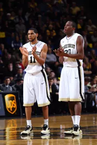 C.J. Harris (left) and Travis McKie were both All-ACC selections in 2011-12.