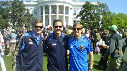 Carroll and Union teammate Danny Califf on the White House South Lawn. (Photo courtesy of Philadelphia Union)