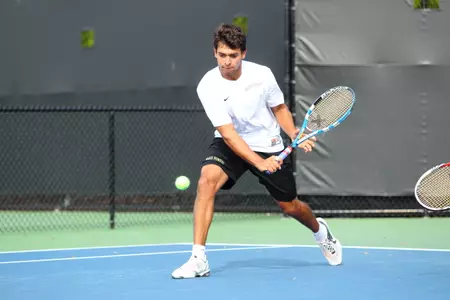 Amogh Prabhakar was one of four Deacons to win in singles and doubles in the season opener against Winthrop