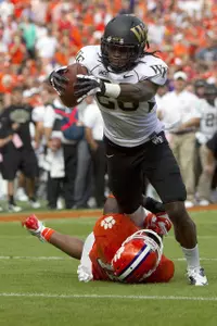 Sherman Ragland III scored a touchdown on his first catch of the season last Saturday at Clemson.