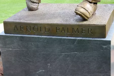 The base of the Arnold Palmer statue, which will be unveiled on Friday, Oct. 18.