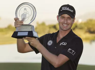 Webb Simpson tied the tournament record at 24-under par. (AP Photo/Julie Jacobson)