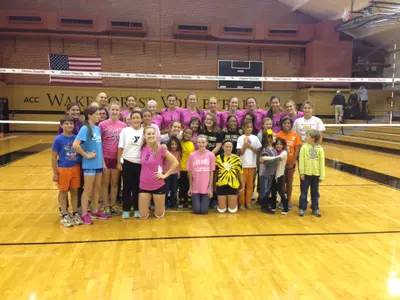 Wake Forest held a free clinic for kids who attended the match