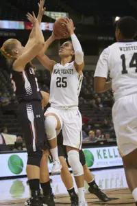 For the second-straight season, Dearica Hamby posted career-highs for points and rebounds against Campbell.