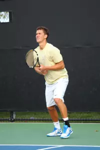 Adam Lee won his 33rd singles match of the season against Boston College
