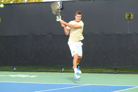 Adam Lee won his 34th singles match of the season against North Carolina