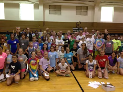 Wake Forest's volleyball clinic attracted over 180 kids