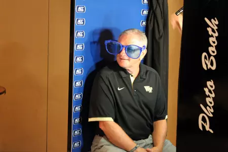 Coach Grobe showed his lighter side in the ACC Digital Network's photo booth.