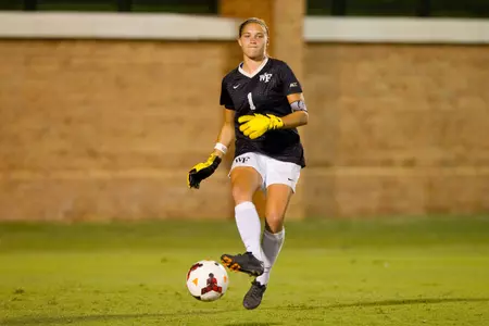Aubrey Bledsoe earned her third shutout of the season in net for the Demon Deacons