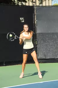 Kristina Centenari was one of four Wake Forest freshmen to earn her first dual match win today
