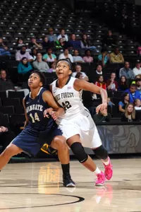 Kandice Ball had a double-double in the win over Longwood.