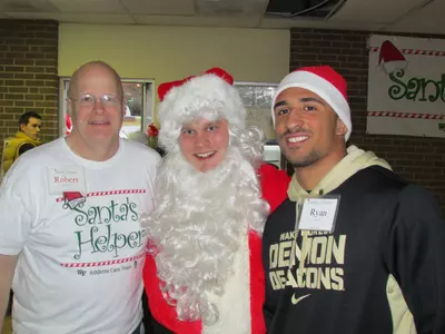 Jordan Garside dressed as Santa during last year's Santa's Helpers event.