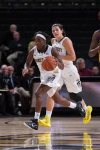 Freshman Amber Campbell has started both games this season.