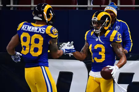 Chris Givens celebrates a touchdown reception.