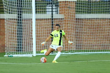 Nonie Frishette made four saves in the game.