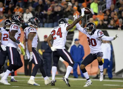 Kevin Johnson helped seal the Texans' victory with a pass breakup and helping force a fumble in the closing minutes.