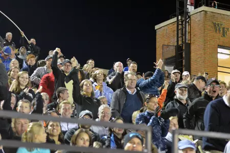 Fans cheering on the Demon Deacons this season.