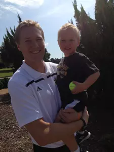 Griffin Schunzel and his father, Keith