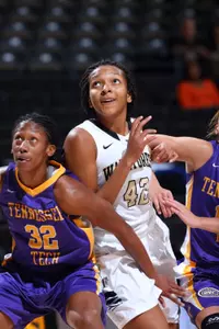 Kandice Ball had eight points and seven rebounds in the win over Boston College on Wednesday.