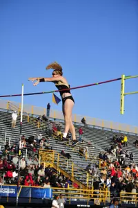 Katie Adair took second place in the women's pole vault at the Highlander Invite.