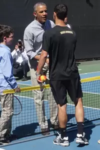 Noah Rubin shaking hands with President Barack Obama