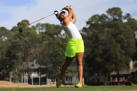 Sierra Sims is 1-under in round three with two holes to play.