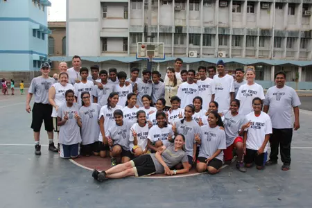 Clarisse Garcia coached basketball camps in India over the summer