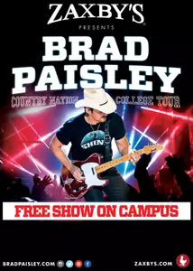 Brad Paisley will come to Wake Forest on October 10.