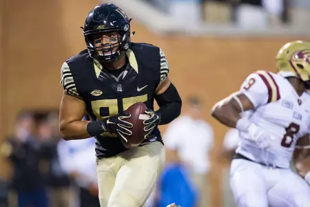 Cam Serigne caught the first of five Wake Forest touchdowns.